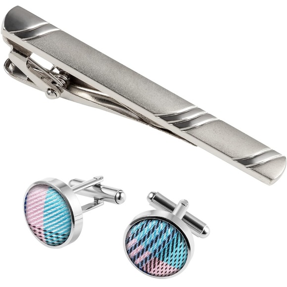 Mens Ties Set in Gift Box/ Plaid Pink Checkered Tie Set Gift for Men - Picture 4 of 5